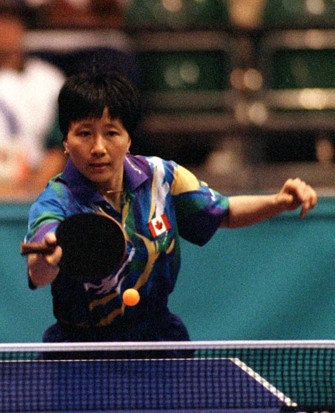 Canada's Barbara Chiu in action during the table tennis event at the 1996 Atlanta Summer Olympic Games. (CP PHOTO/COA/Scott Grant)