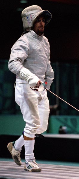 Canada's Tony Plourde competing in the fencing event at the 1996 Atlanta Summer Olympic Games. (CP PHOTO/COA/Claus Andersen)