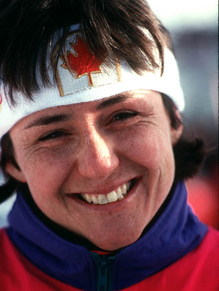 Canada's Lise Meloche competing in the biathlon event at the 1992 Albertville Olympic winter Games. (CP PHOTO/COA/Ted Grant)