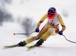 Canada's Brian Stemmle competing in the alpine ski event at the 1992 Albertville Olympic winter Games. (CP PHOTO/COA/Scott Grant)