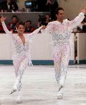 Canada's Kris Wirtz and Sherry Ball compete in the figure skating event at the 1992 Albertville Olympic winter Games. (CP PHOTO/COA/Scott Grant)