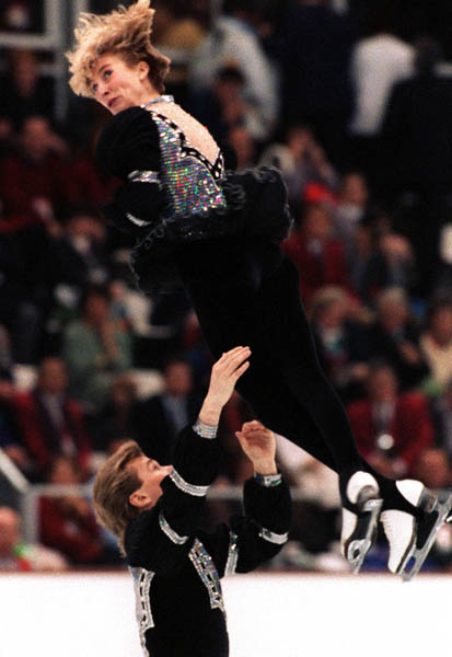 Canada's Kris Wirtz and Sherry Ball compete in the figure skating event at the 1992 Albertville Olympic winter Games. (CP PHOTO/COA/Scott Grant)