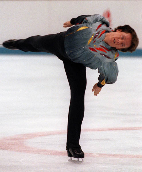 Canada's Kurt Browning  competing in the figure skating event at the 1992 Albertville Olympic winter Games. (CP PHOTO/COA/Ted Grant)