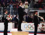 Medal winners  at the 1992 Albertville Olympic winter Games. (CP PHOTO/COA/Scott Grant)