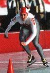 Canada's Horst Bulau competing in the ski jumping event at the 1992 Albertville Olympic winter Games. (CP PHOTO/COA/Scott Grant)