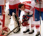 Canada's Eric Lindros competing in the hockey event against France at the 1992 Albertville Olympic winter Games. (CP PHOTO/COA/Scott Grant)