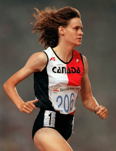 Canada's Catherine Bond-Mills competing in the heptathlon event at the 1992 Olympic games in Barcelona. (CP PHOTO/ COA/ Claus Andersen)