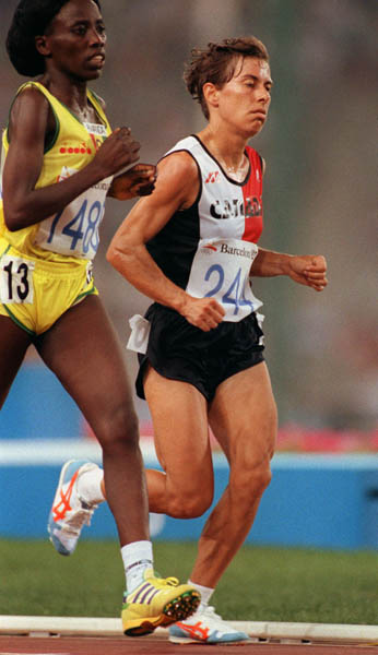 Canada's Carole Rouillard competing in an athletics event at the 1992 Olympic games in Barcelona. (CP PHOTO/ COA/ Claus Andersen)