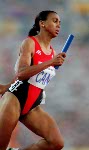 Canada's Charmaine Crooks competing in the 400m event at the 1992 Olympic games in Barcelona. (CP PHOTO/ COA/ Claus Andersen)