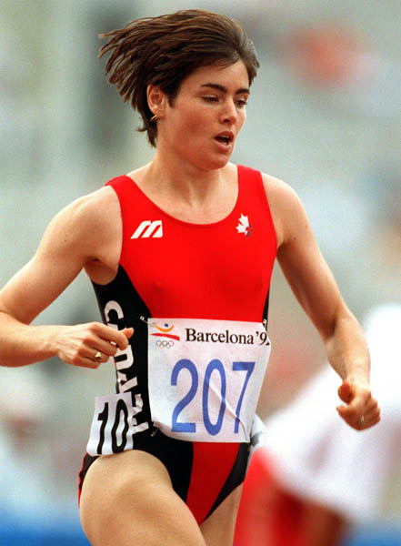 Canada's Debbie Bowker competing in an athletics event at the 1992 Olympic games in Barcelona. (CP PHOTO/ COA/ Claus Andersen)