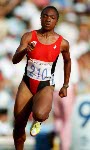 Canada's Karen Clarke competing in the 400m event at the 1992 Olympic games in Barcelona. (CP PHOTO/ COA/ Claus Andersen)