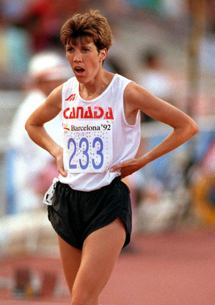 Canada's Janice McCaffrey competing in the 10km walk event at the 1992 Olympic games in Barcelona. (CP PHOTO/ COA/ Claus Andersen)