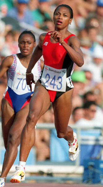 Canada's Jillian Richardson competing in the 400m event at the 1992 Olympic games in Barcelona. (CP PHOTO/ COA/ Claus Andersen)