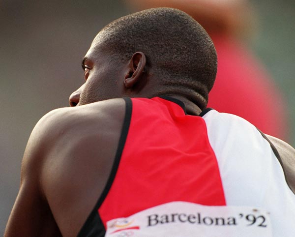Canada's Ben Johnson at the 1992 Olympic games in Barcelona. (CP PHOTO/ COA/ Claus Andersen)