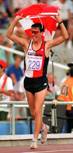 Canada's Guillaume LeBlanc competing in the 50km walk event at the 1992 Olympic games in Barcelona. (CP PHOTO/ COA/ Claus Andersen)