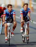 Canada's Chris Koberstein at the 1992 Olympic games in Barcelona, competing in the team time trial event. (CP PHOTO/ COA/ Claus Andersen)