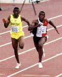 Canada's Bruny Surin competing in the 100m event at the 1992 Olympic games in Barcelona. (CP PHOTO/ COA/ Claus Andersen)