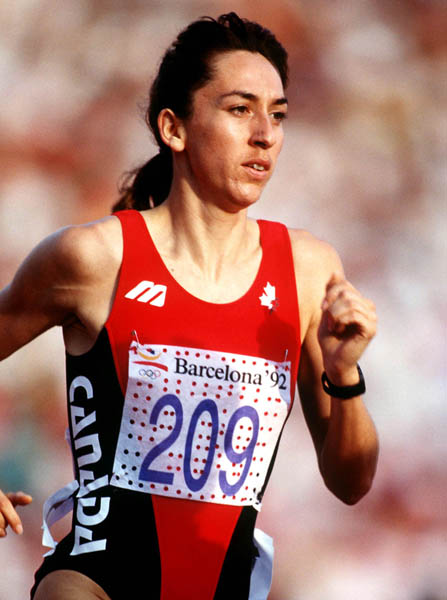 Canada's Angela Chalmers competing in the 1500m event at the 1992 Olympic games in Barcelona. (CP PHOTO/ COA/ Claus Andersen)