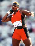 Canada's Georgette Reed competing in the shot put event at the 1992 Olympic games in Barcelona. (CP PHOTO/ COA/ Claus Andersen)