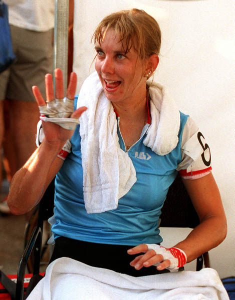 Canada's Kelly-Ann Way competing in the road event at the 1992 Olympic games in Barcelona. (CP PHOTO/ COA/ Claus Andersen)