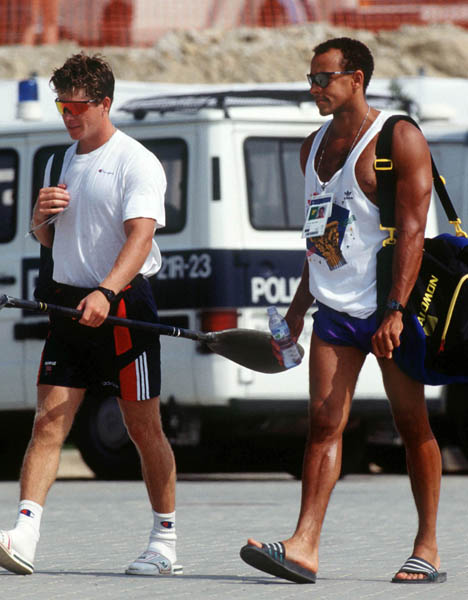 Canada's Kenn Padvaiskas (left) and Renn Crichlow at the 1992 Olympic games in Barcelona. (CP PHOTO/ COA/F.S. Grant)