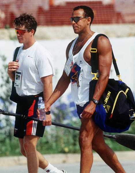 Canada's Ken Padvaiskas (left) and Renn Crichlow at the 1992 Olympic games in Barcelona. (CP PHOTO/ COA/F.S. Grant)