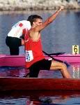 Canada's Steve Giles competing in the canoe event at the 1992 Olympic games in Barcelona. (CP PHOTO/ COA/ F.S. Grant)