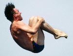Canada's Bill Hayes competing in the diving event at the 1992 Olympic games in Barcelona. (CP PHOTO/ COA/ Claus Andersen)