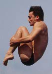 Canada's Bruno Fournier competing in the diving event at the 1992 Olympic games in Barcelona. (CP PHOTO/ COA/ Claus Andersen)