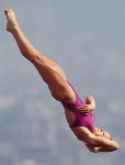 Canada's Paige Gordon competing in the diving event at the 1992 Olympic games in Barcelona. (CP PHOTO/ COA/ F.S. Grant)