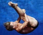 Canada's Mark Rourke competing in the diving event at the 1992 Olympic games in Barcelona. (CP PHOTO/ COA/ Claus Andersen)
