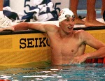 Canada's Stephen Clarke competing in the swimming event at the 1992 Olympic games in Barcelona. (CP PHOTO/ COA/Ted Grant)