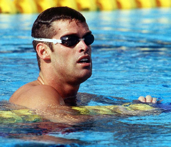 Canada's Mark Tewksbury competing in the swimming event at the 1992 Olympic games in Barcelona. (CP PHOTO/ COA/Ted Grant)