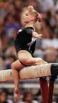 Canada's Lori Strong competing in the gymnastics event at the 1992 Olympic games in Barcelona. (CP PHOTO/ COA/F.S.Grant)