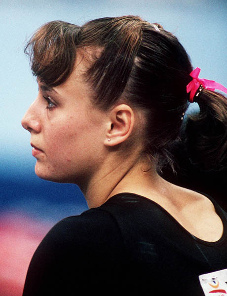 Canada's Mylene Fleury competing in the gymnastics event at the 1992 Olympic games in Barcelona. (CP PHOTO/ COA/Claus Andersen)