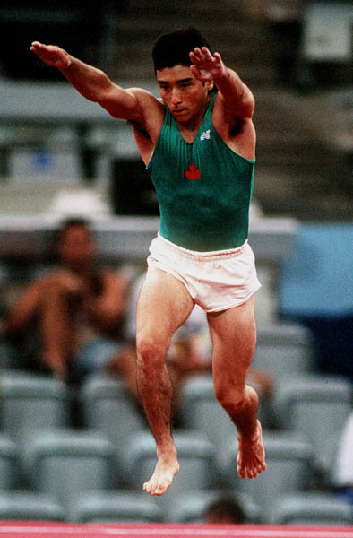 Canada's Alan Nolet competing in the gymnastics event at the 1992 Olympic games in Barcelona. (CP PHOTO/ COA/F.S.Grant)
