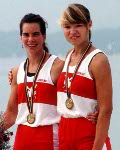 Canada's Marnie McBean (left) and Kathleen Heddle competing in the 2- rowing event at the 1992 Olympic games in Barcelona. (CP PHOTO/ COA/F.S.Grant)