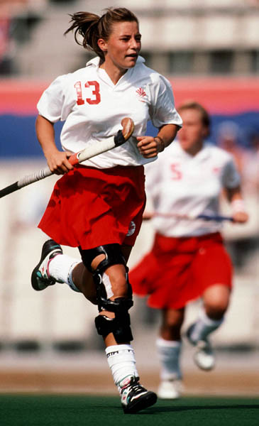 Canada's Joel Brough (left) competing in the field hockey event at the 1992 Olympic games in Barcelona. (CP PHOTO/ COA/Ted Grant)
