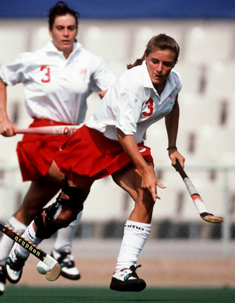 Canada's Joel Brough (right) competing in the field hockey event at the 1992 Olympic games in Barcelona. (CP PHOTO/ COA/Ted Grant)