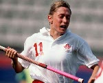 Canada's Michelle Conn competing in the field hockey event at the 1992 Olympic games in Barcelona. (CP PHOTO/ COA/Ted Grant)