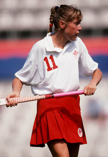 Canada's Michelle Conn competing in the field hockey event at the 1992 Olympic games in Barcelona. (CP PHOTO/ COA/Ted Grant)