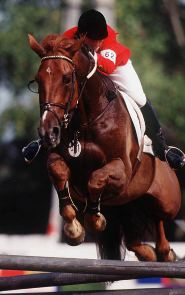 Canada's Jennifer Foster riding Zeus in the equestrian event at the 1992 Olympic games in Barcelona. (CP PHOTO/ COA/Sandy Grant)