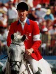 Canada's Jay Hayes riding Zucarlos in the equestrian event at the 1992 Olympic games in Barcelona. (CP PHOTO/ COA/Sandy Grant)