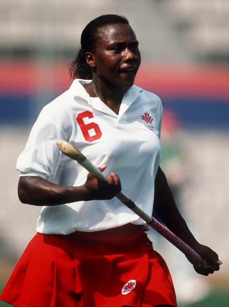 Canada's Sandra Levy competing in the field hockey event at the 1992 Olympic games in Barcelona. (CP PHOTO/ COA/Ted Grant)