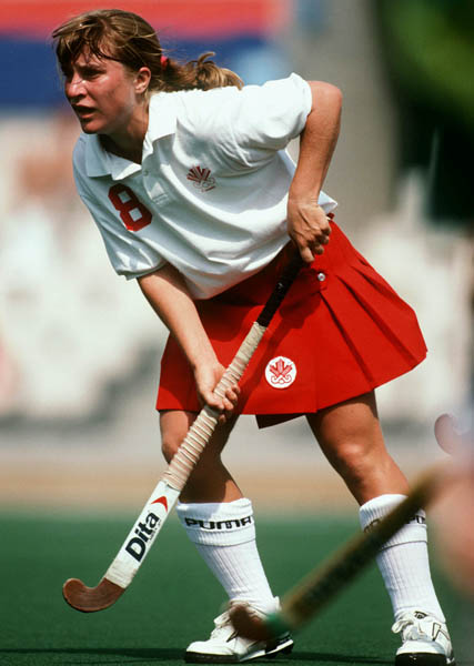 Canada's Heather Jones competing in the field hockey event at the 1992 Olympic games in Barcelona. (CP PHOTO/ COA/Claus Andersen)
