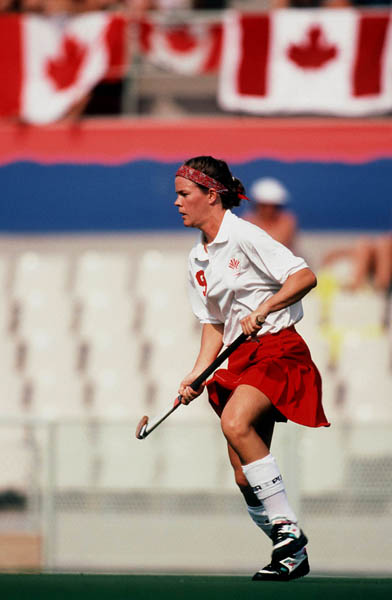 Canada's Candy Thomson competing in the field hockey event at the 1992 Olympic games in Barcelona. (CP PHOTO/ COA/Claus Andersen)
