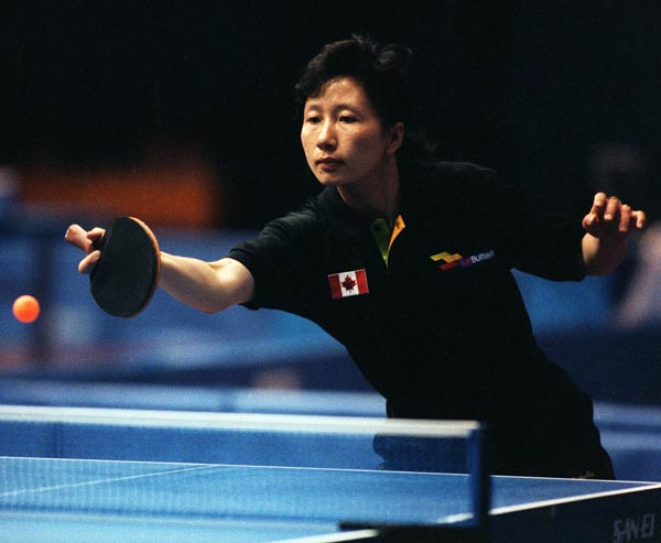 Canada's Barbara Chiu competes in the table tennis event at the 1992 Olympic games in Barcelona. (CP PHOTO/ COA/F.S.Grant)