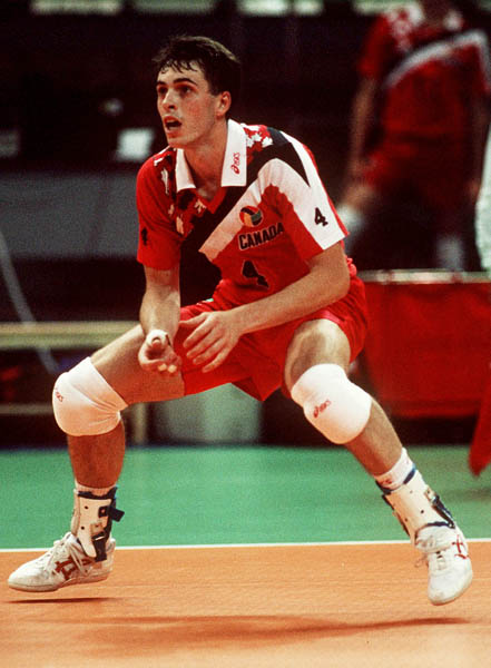 Canada's Kent Greves competing in the volleyball event at the 1992 Olympic games in Barcelona. (CP PHOTO/ COA/ Claus Andersen)