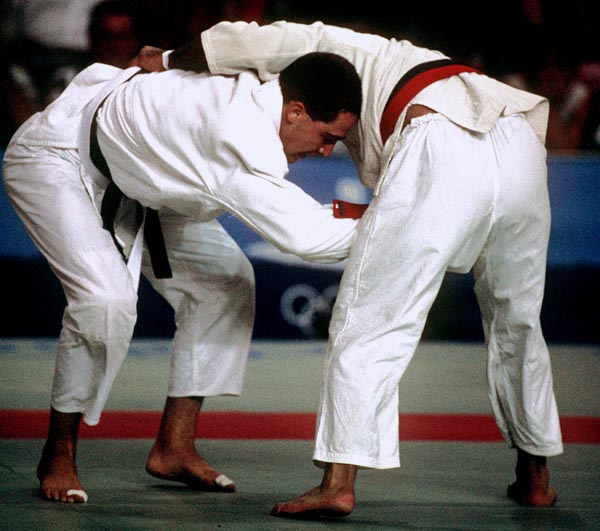 Canada's Patrick Roberge competing in the judo event at the 1992 Olympic games in Barcelona. (CP PHOTO/ COA/ Claus Andersen)