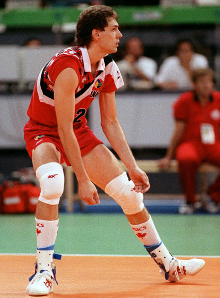 Canada's Bill Knight competing in the volleyball event at the 1992 Olympic games in Barcelona. (CP PHOTO/ COA/ Claus Andersen)